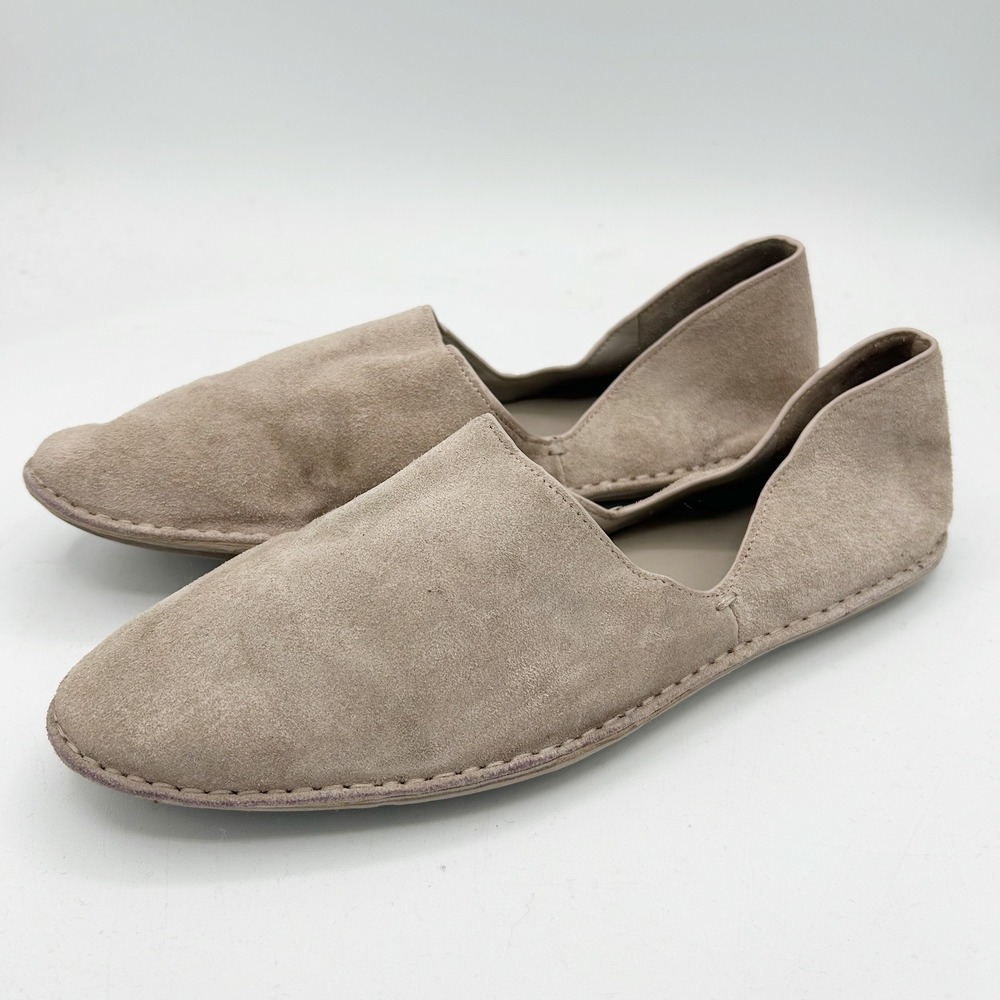Vince Finola Flats Slip On Shoes Beige Suede D'Orsay Size 6.5 Women